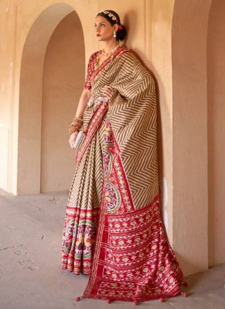 Red Colour Suwarna Rewaa New Latest Designer Printed Patola Silk Saree Collection 349